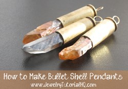 diy bullet shell pendants with crystal points