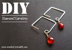 DIY square or diamond earwires - jewelry making video tutorial