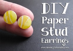 DIY Paper Stud Earring Tutorial {video}: Learn how to make these cute + colorful stud earrings and find tons more free jewelry making tutorials at https://jewelrytutorialhq.com