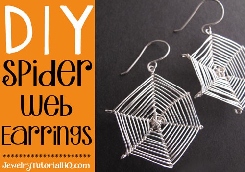 DIY halloween spider web earrings {video tutorial}