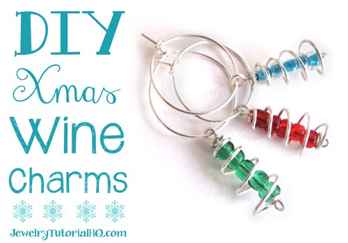DIY Christmas Wine Charms / Earrings - Christmas Craft from JewelryTutorialHQ